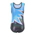 Blue Black Flame Sleeveless Leotard