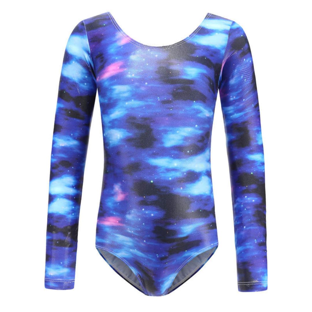 Blue Camo Long Sleeve Leotard