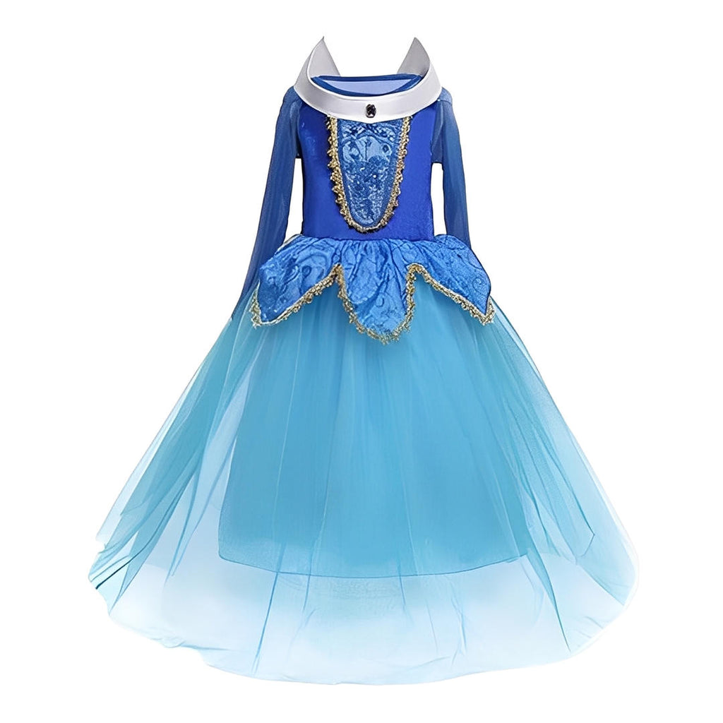 strapless open back dress Blue Long Sleeve Princess Dress – Kiddie Majigs