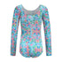 Blue Tropical Long Sleeve Leotard