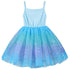 Blue Unicorn Dress with Tulle & Headband