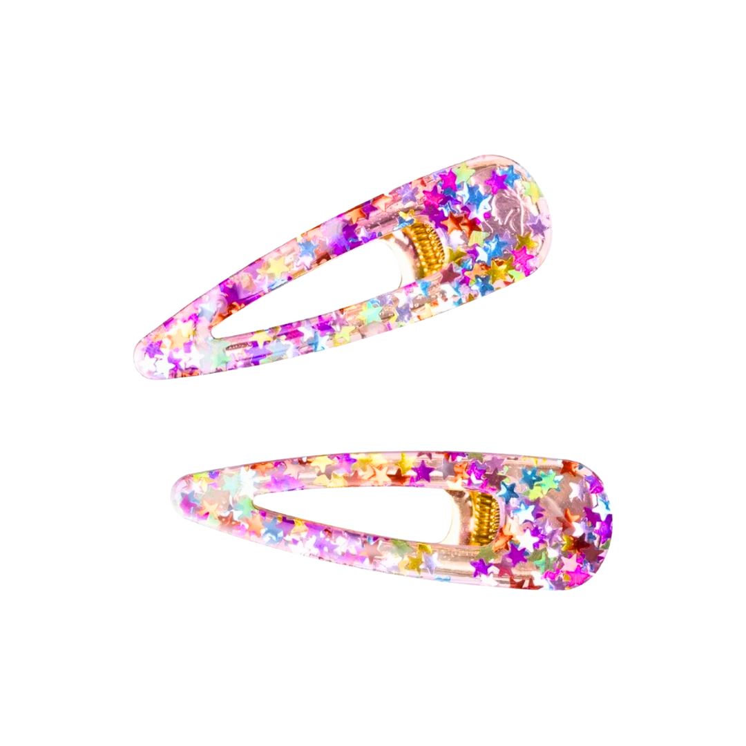 Boutique Gel Sparkle Hairclips. 2Pcs assorted