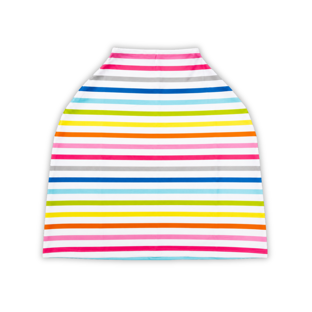 Multi-Use Breastfeeding & Car Seat Cover Rainbow Stripes for Babies
