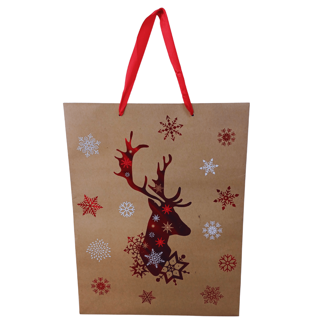 Christmas Gift Bag L (Brown & Red) Parties Not specified 