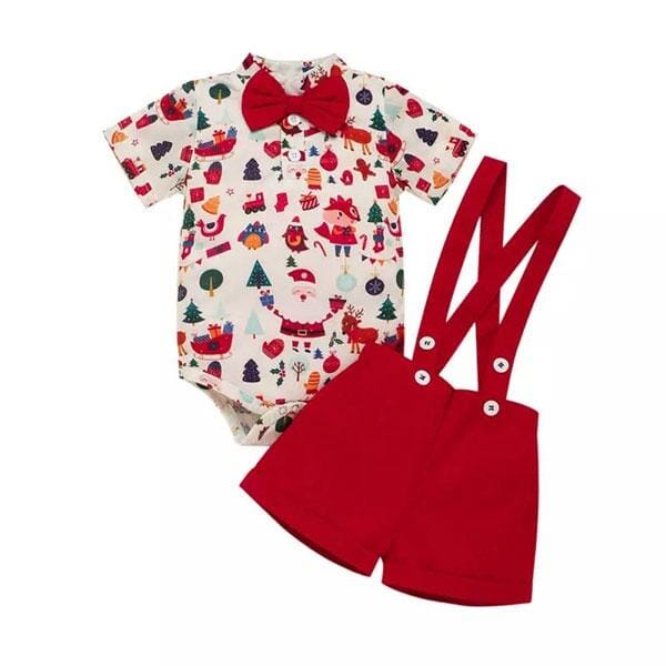 Christmas Romper & Suspenders