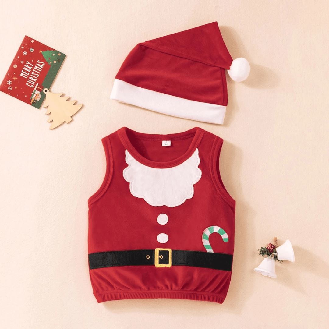 Christmas Santa Vest and Hat