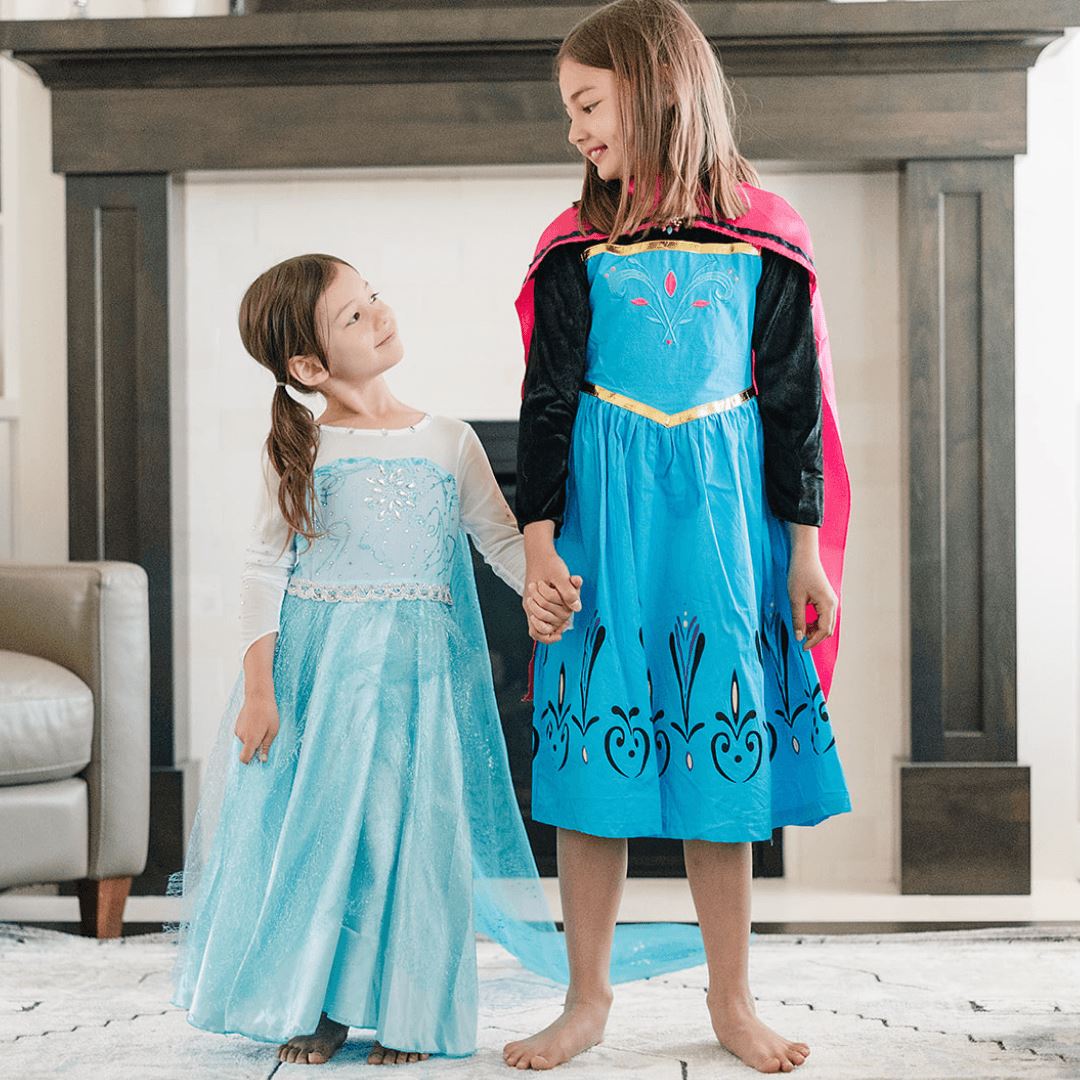 Frozen dress with cape hotsell