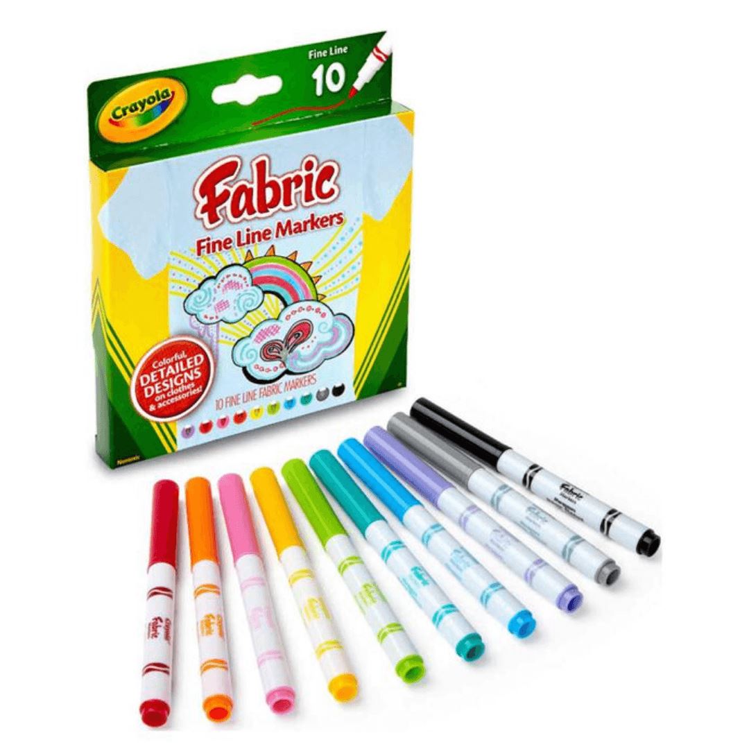 Crayola 10 Fineline Fabric Markers