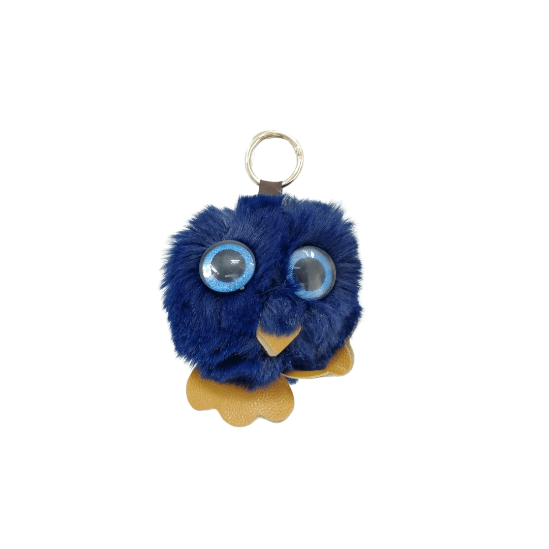 Dark Blue Fluffy Owl Keyring Toys Not specified 