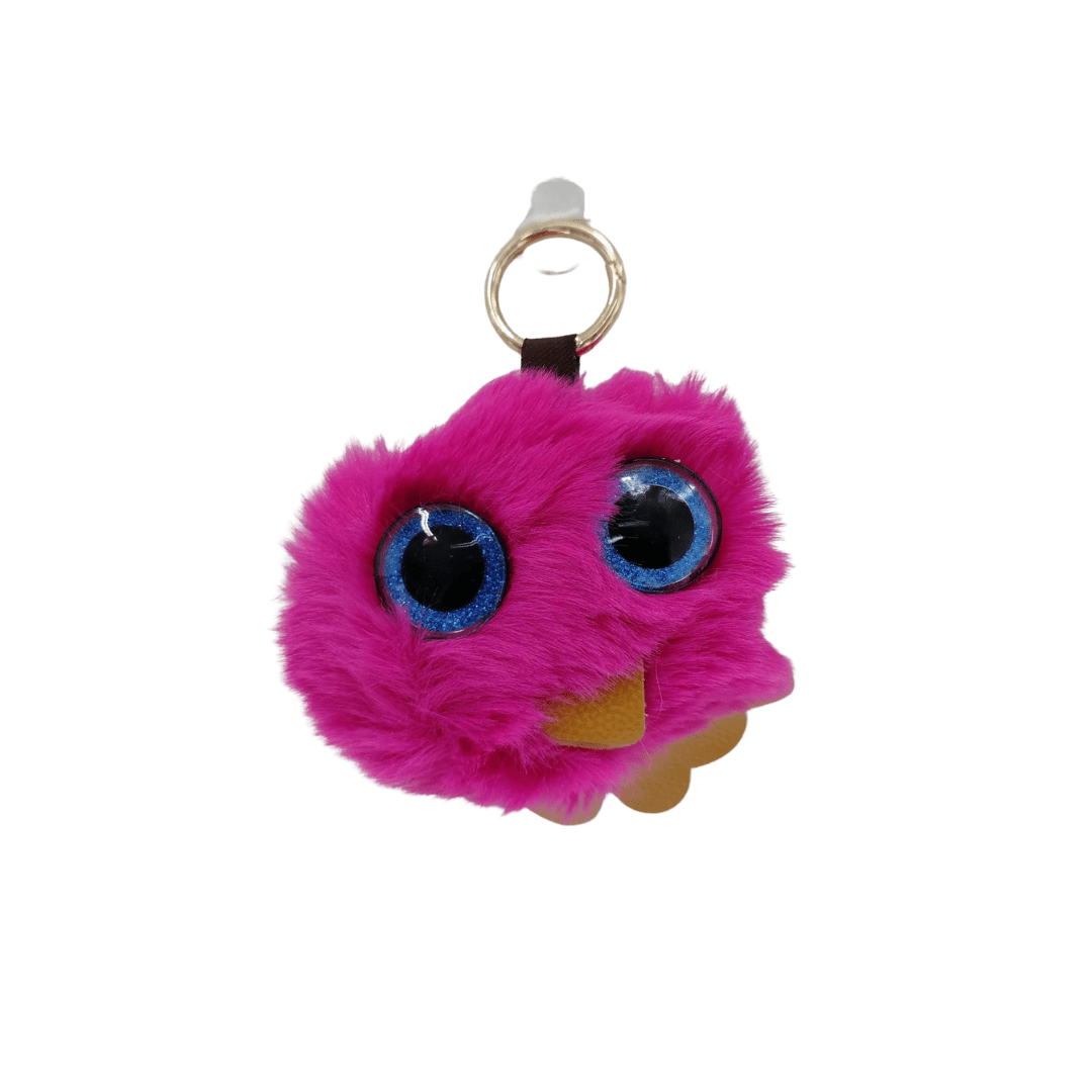 Dark Pink Fluffy Owl Keyring Toys Not specified 