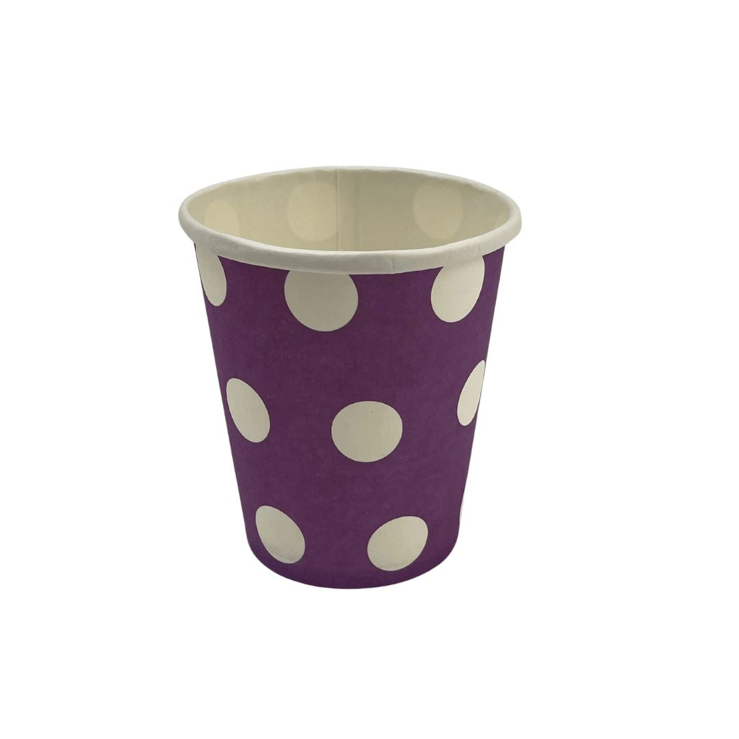 Dark Purple Dot Paper Cups