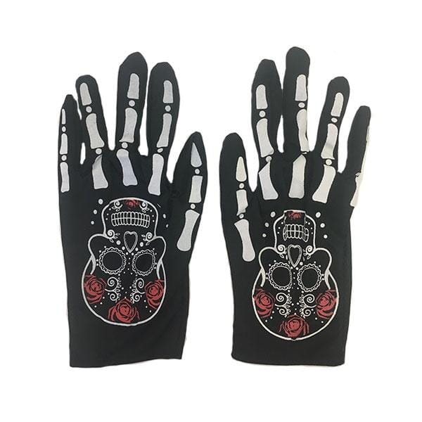 Day of The Dead Gloves 22cm