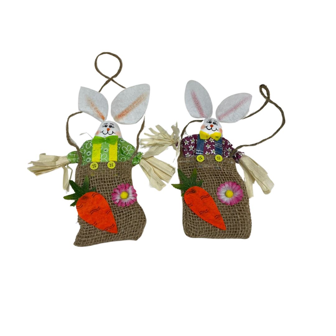 Easter Bunny Hessien+Buttons