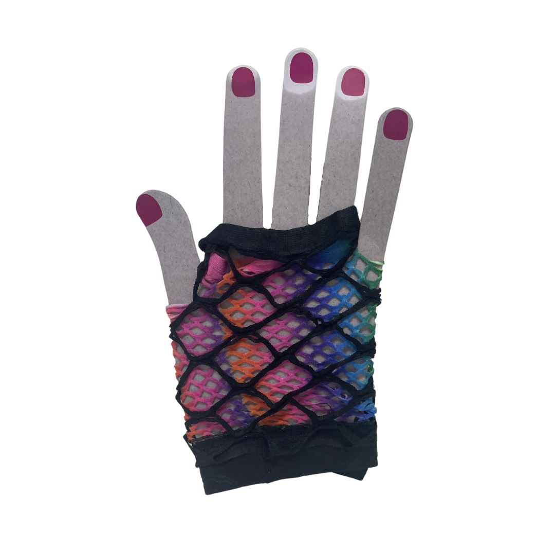 Fishnet Gloves Short Lumo with Black