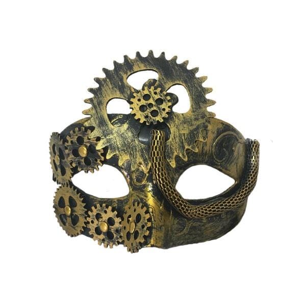 Gears Steampunk Mask - Gold