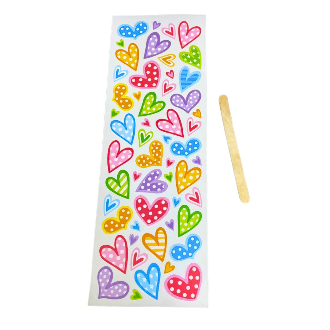 Glitter rub on stickers - Hearts