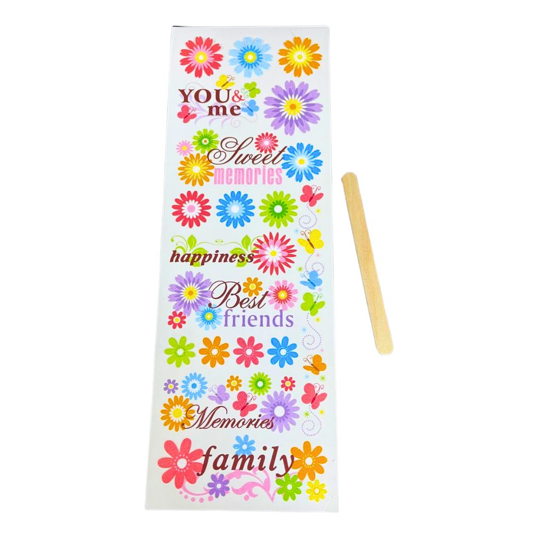 Glitter rub on stickers - You & Me Flowers