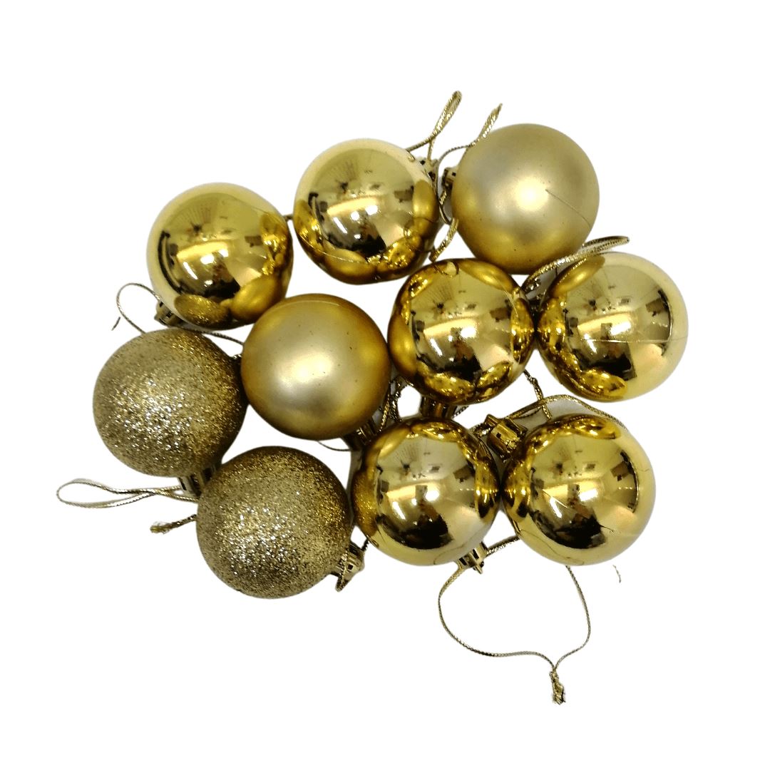 Gold Xmas Deco Ball 4cm 10pc