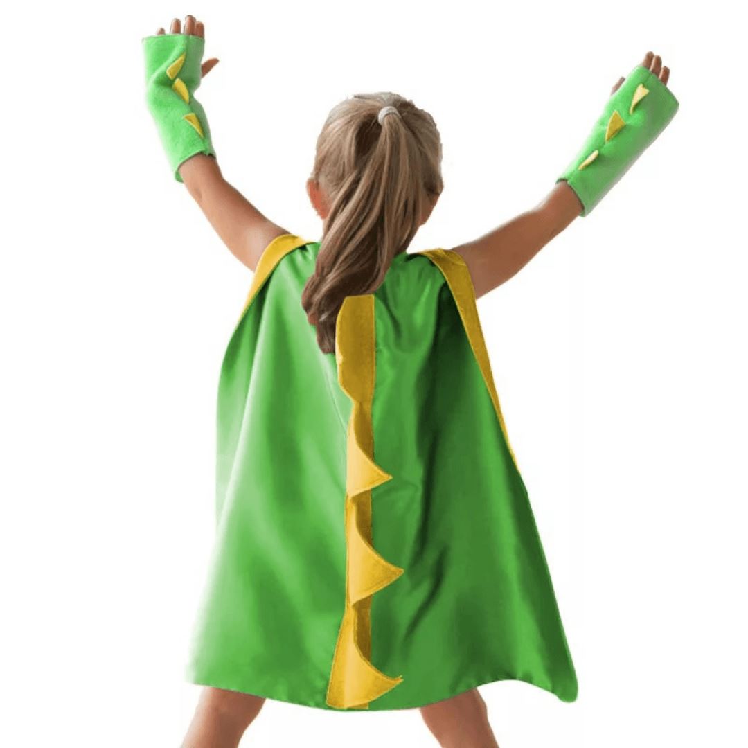 Green Dinosaur Cape and Cuff Set