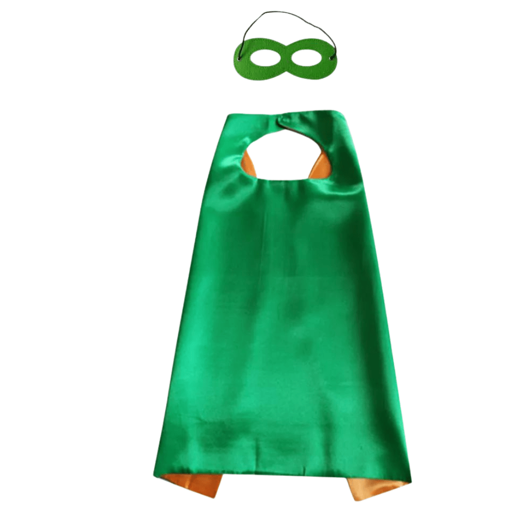 Green & Orange Cape and Mask Dress Up Not specified 
