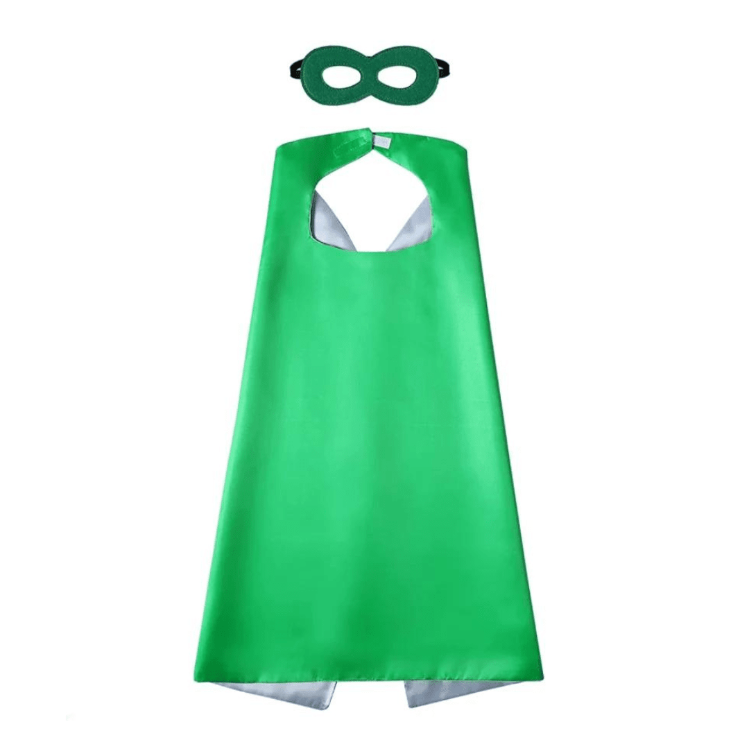 Green & Silver Cape and Mask Dress Up Not specified 