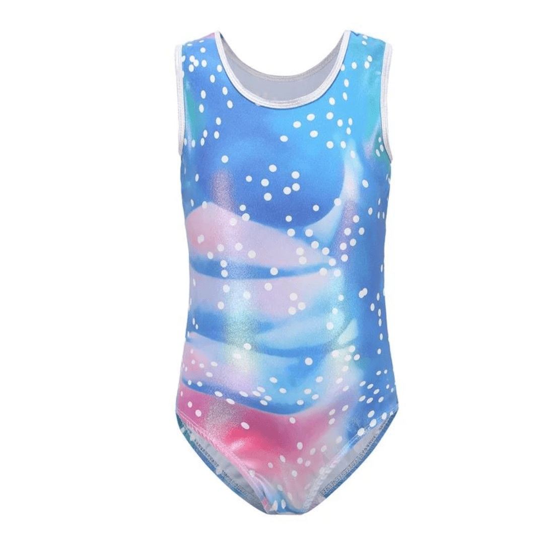 Gymnastics Leotard Spotty Ombre Blue