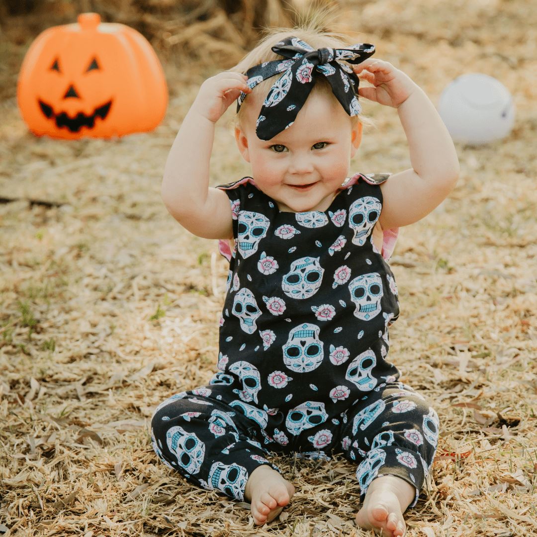 Halloween Skull Romper and Headband