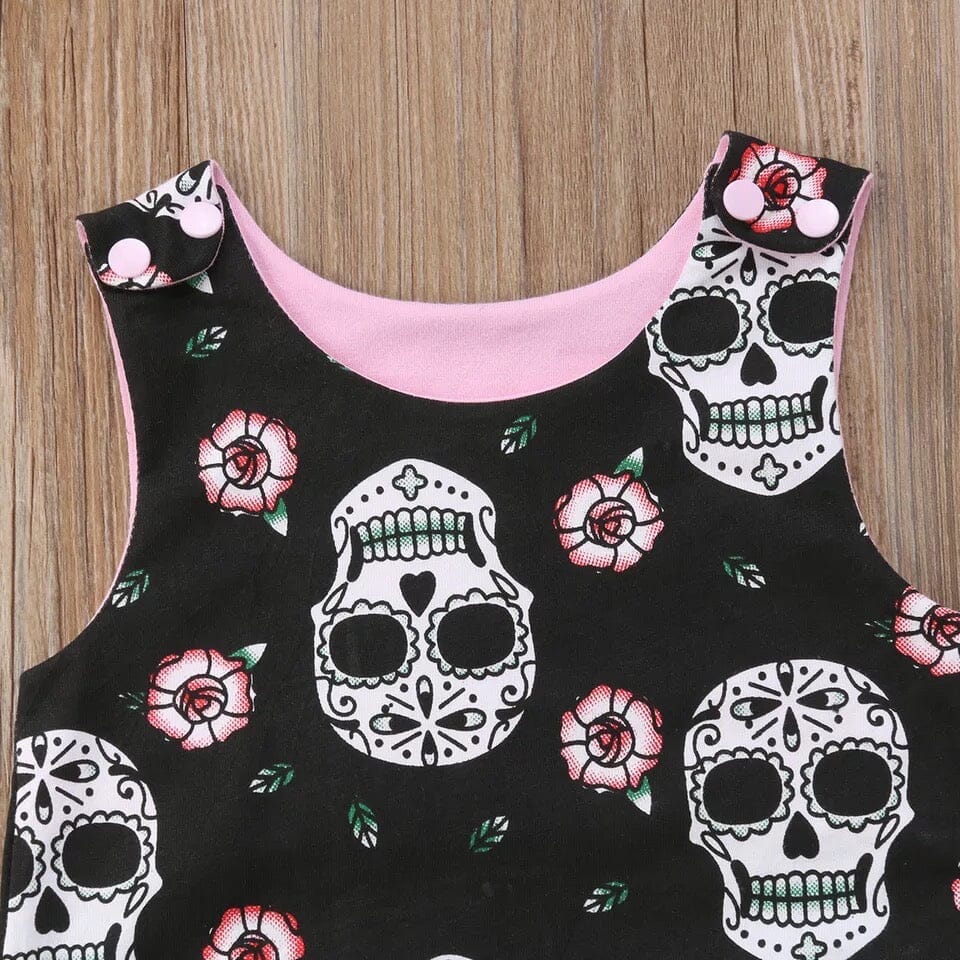 Halloween Skull Romper and Headband