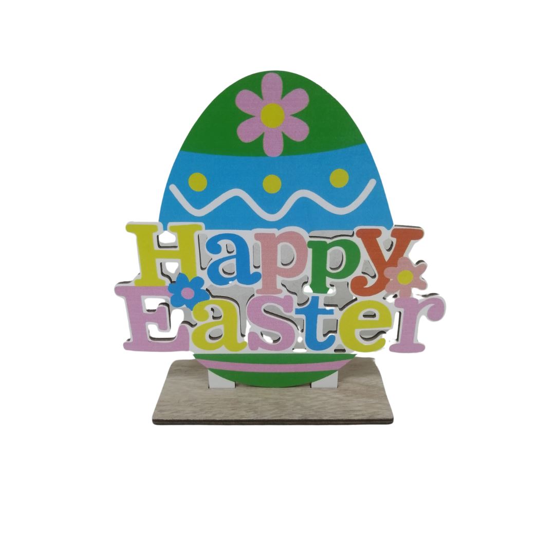 Happy Easter Wooden Deco Multicolour