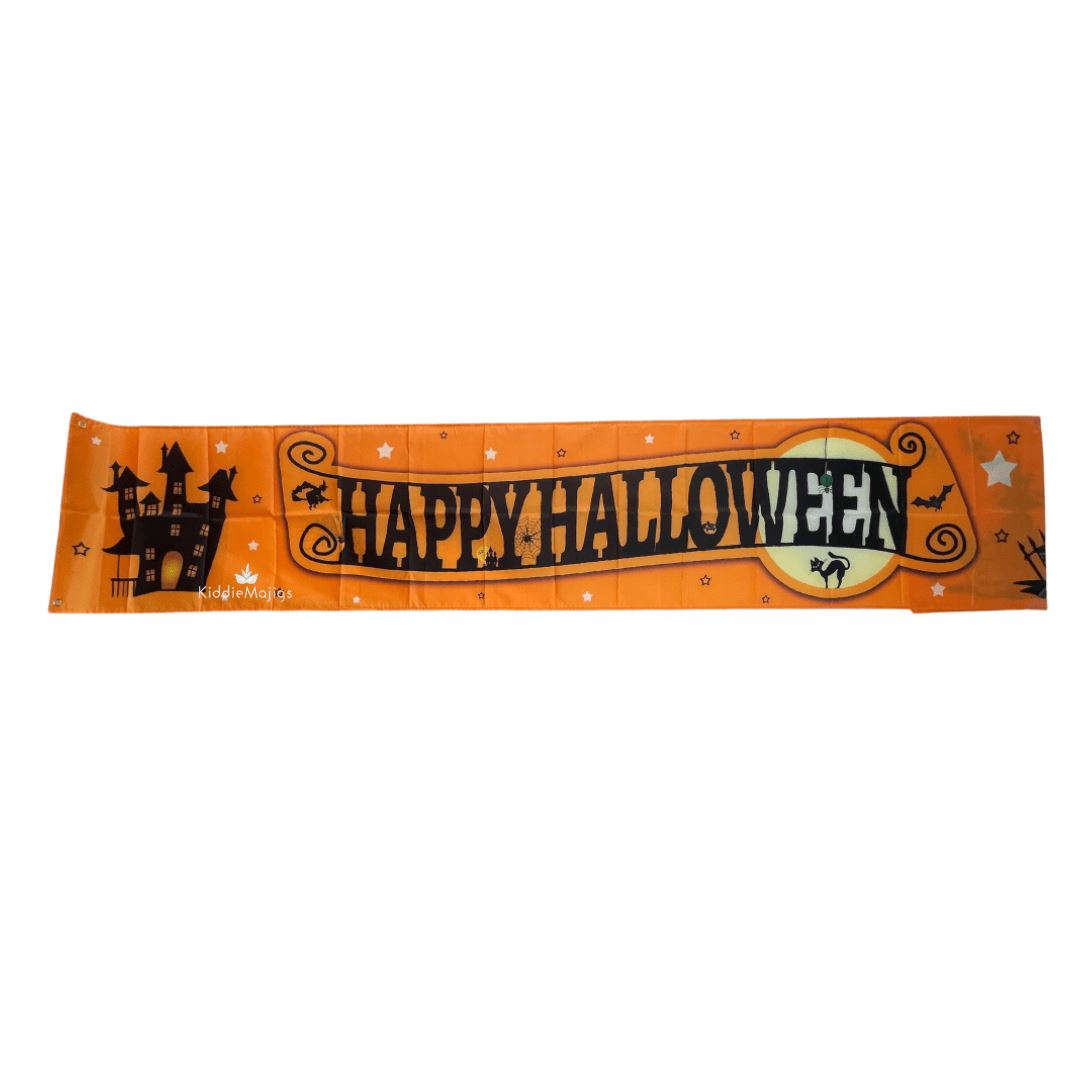 Happy Halloween Banner - Witch Orange