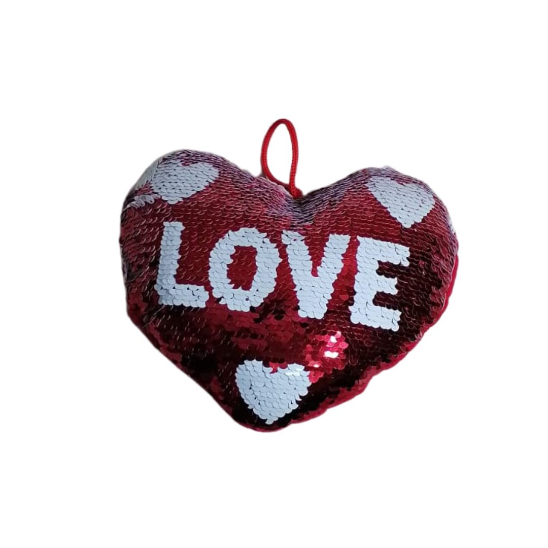 Heart Shape Cushion Sequins