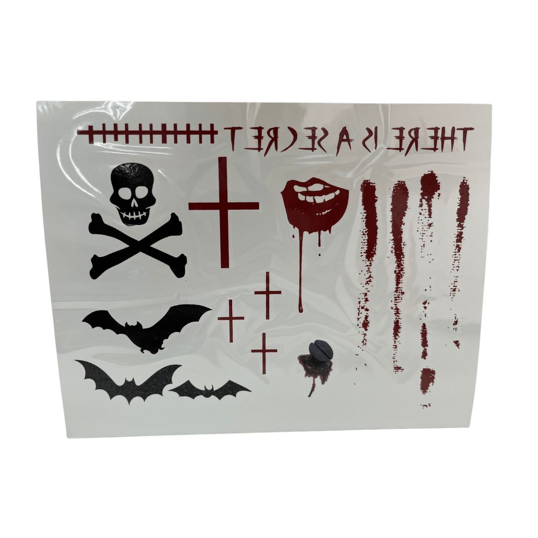 Horror Tattoos Halloween Scars, bats & lips