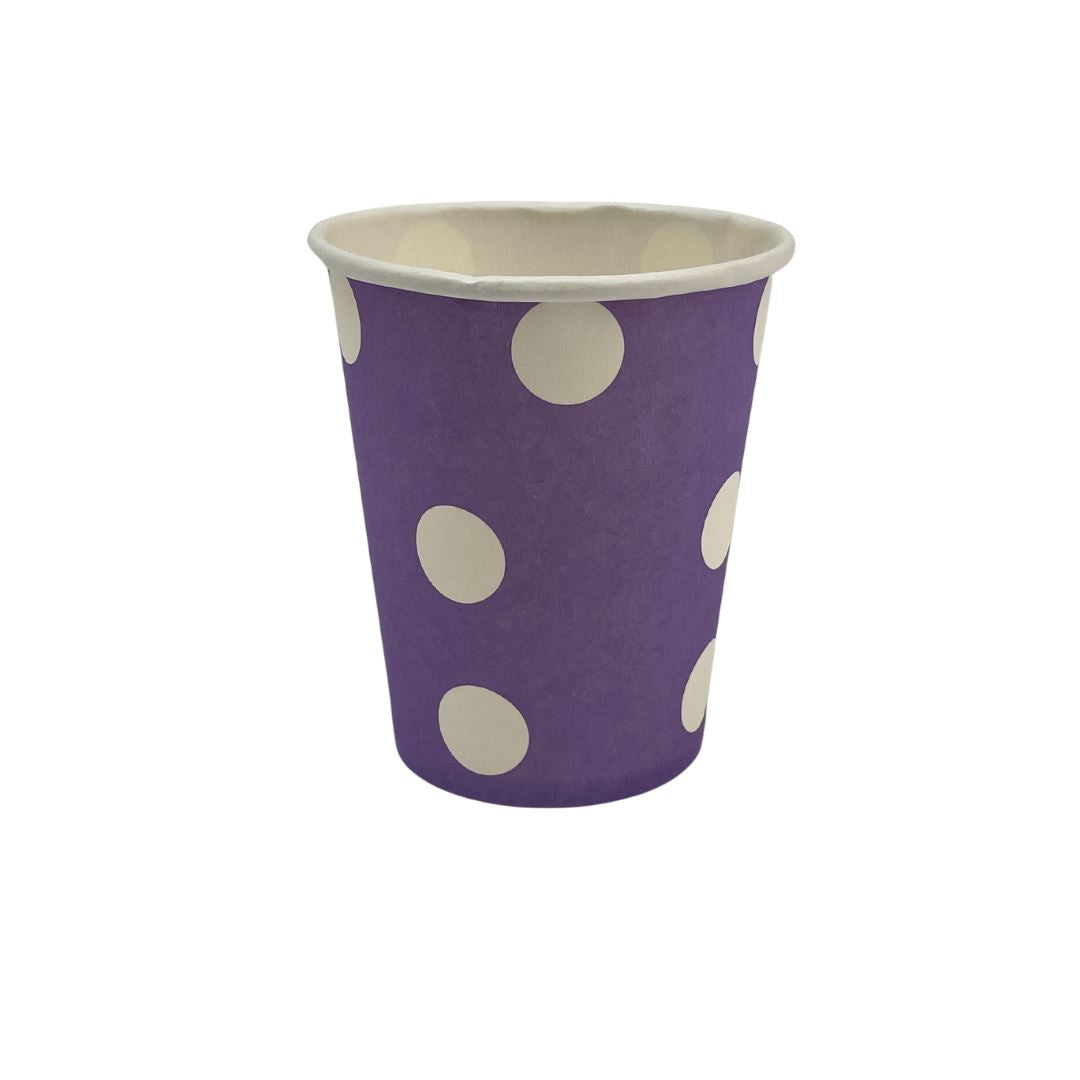 L. Purple Polka Dot Paper Cups