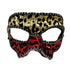 Leopard Print Mask - Gold & Red