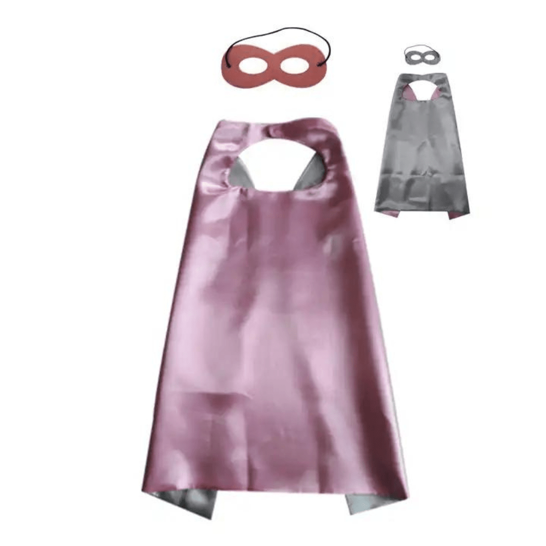 Light Pink & Silver Cape & Mask Dress Up Not specified 