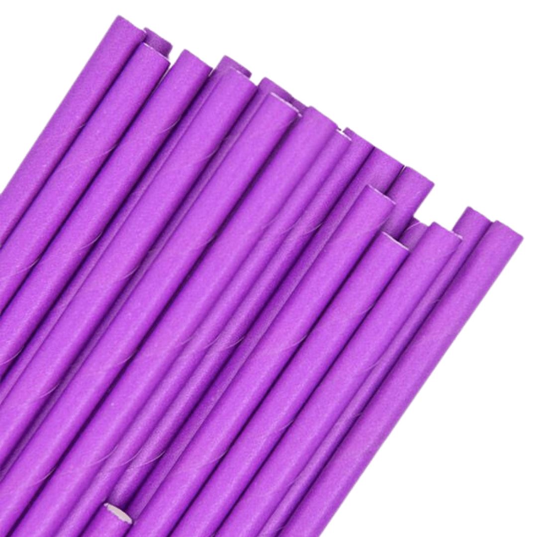 Light Purple Plain - Paper straws 25pc