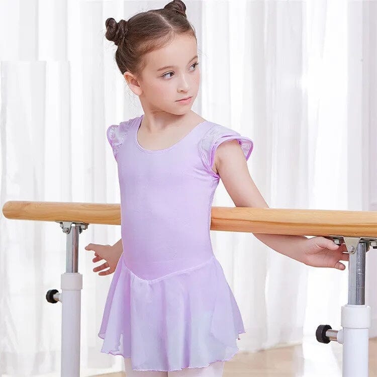 Lilac Chiffon Ballet Dress - Short Sleeve