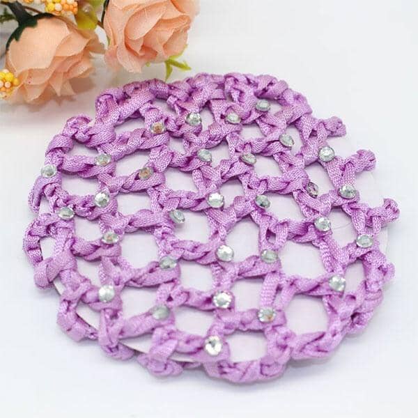 Lilac Hair Bun Net with Diamantes