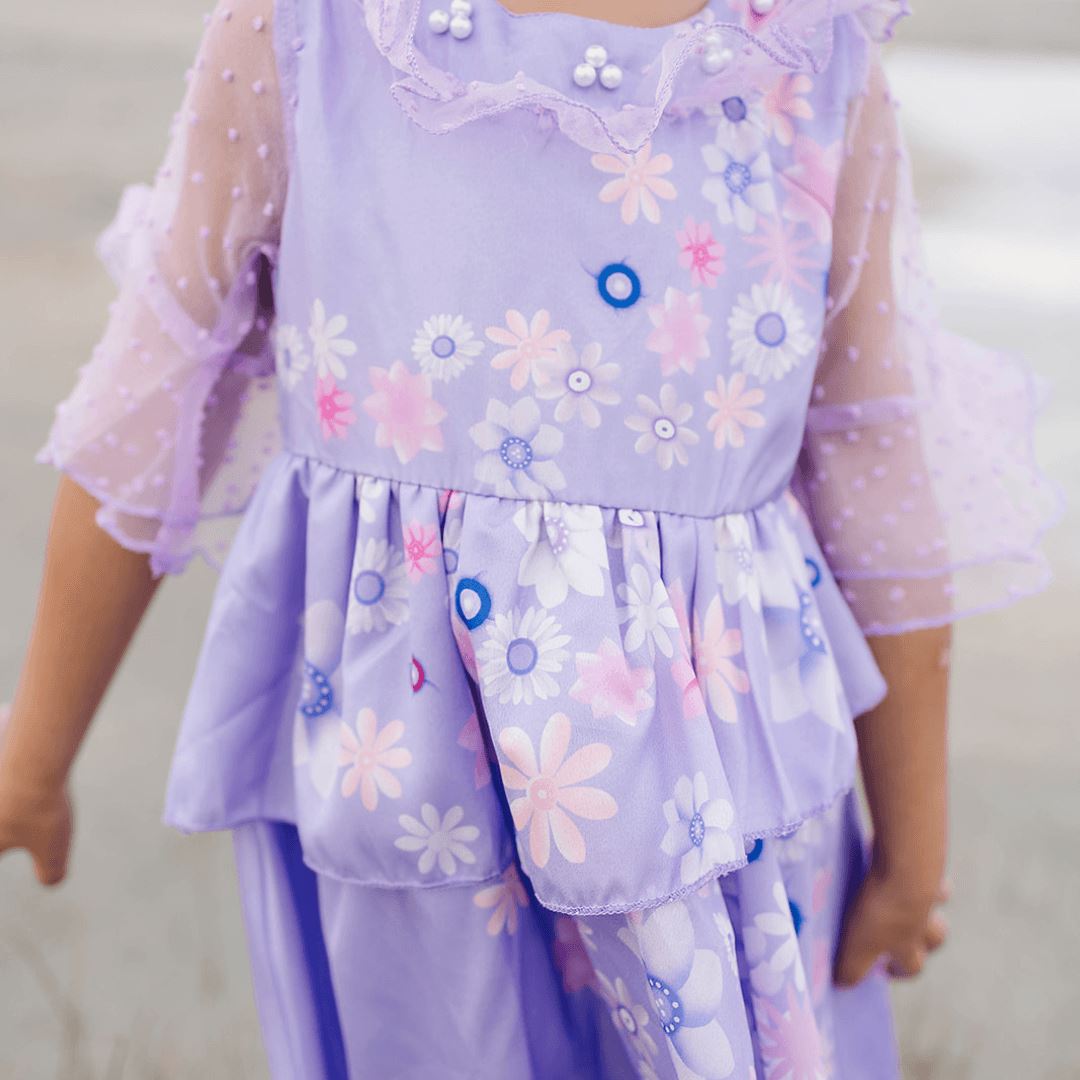 Magical Family Purple Floral Dress Sheer Sleeve