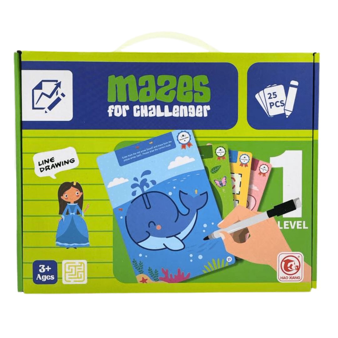 Mazes level 1 (25 pcs) - Pen Included