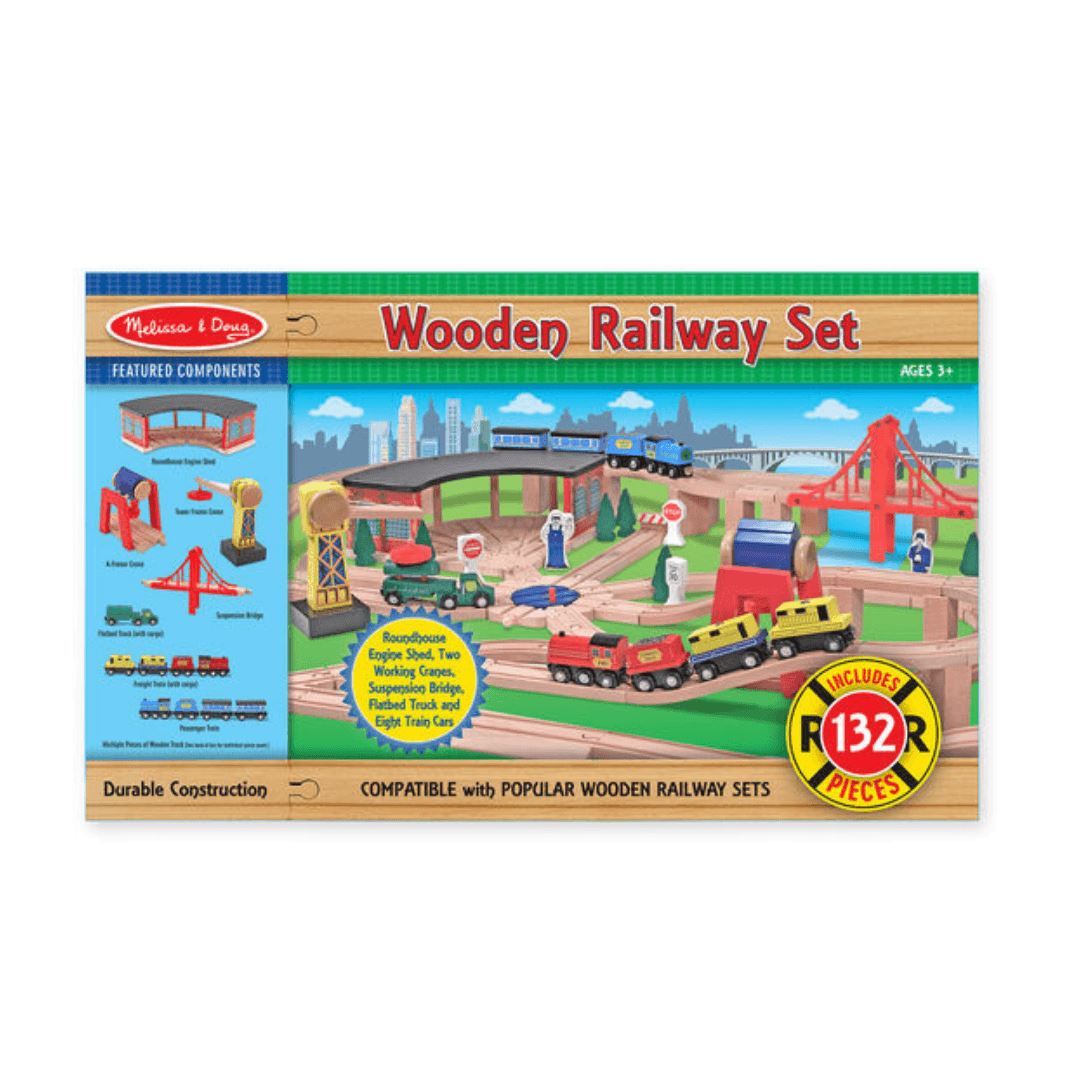 Melissa & Doug Wooden Railway Set