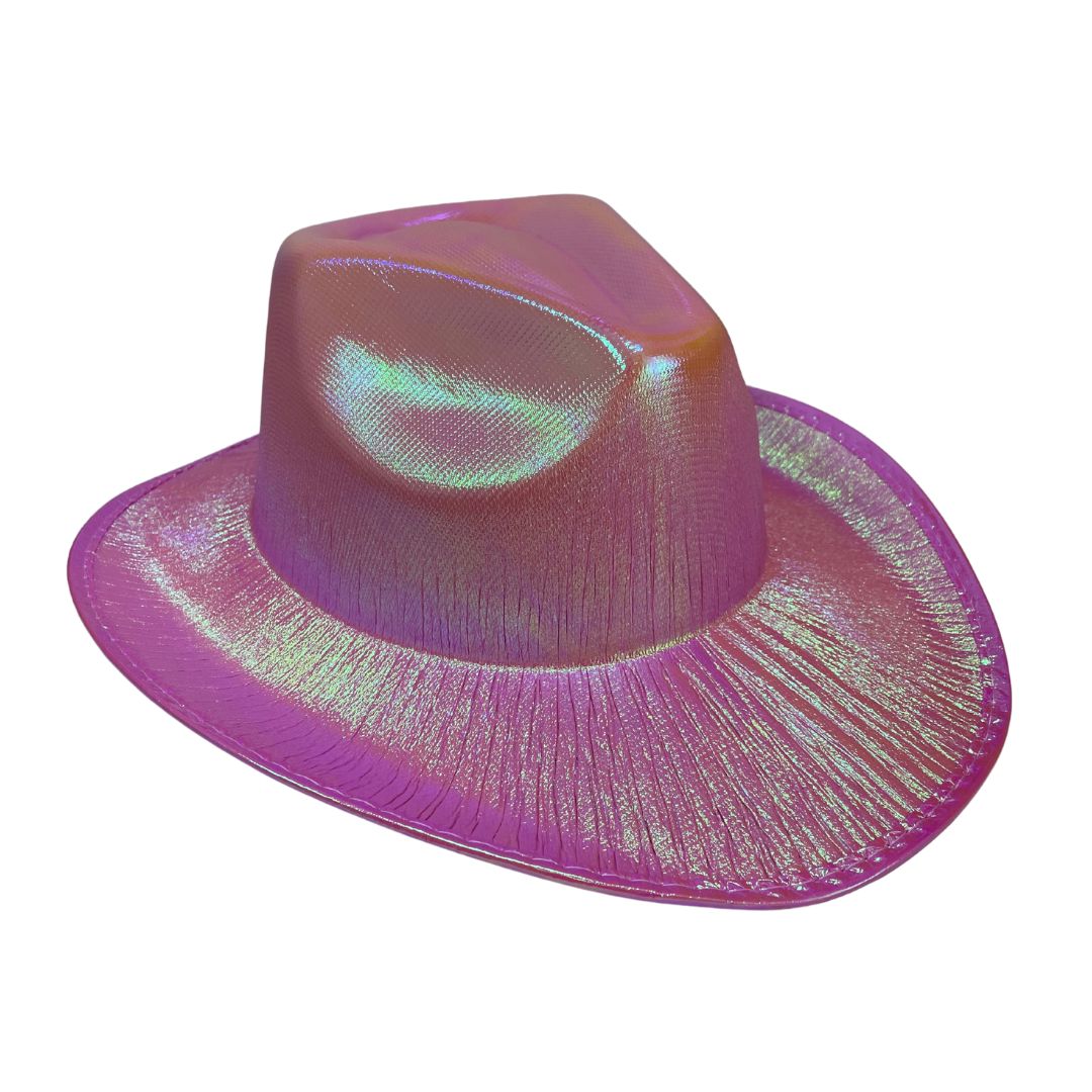 Metallic Shiny Cowboy Hat - Pink