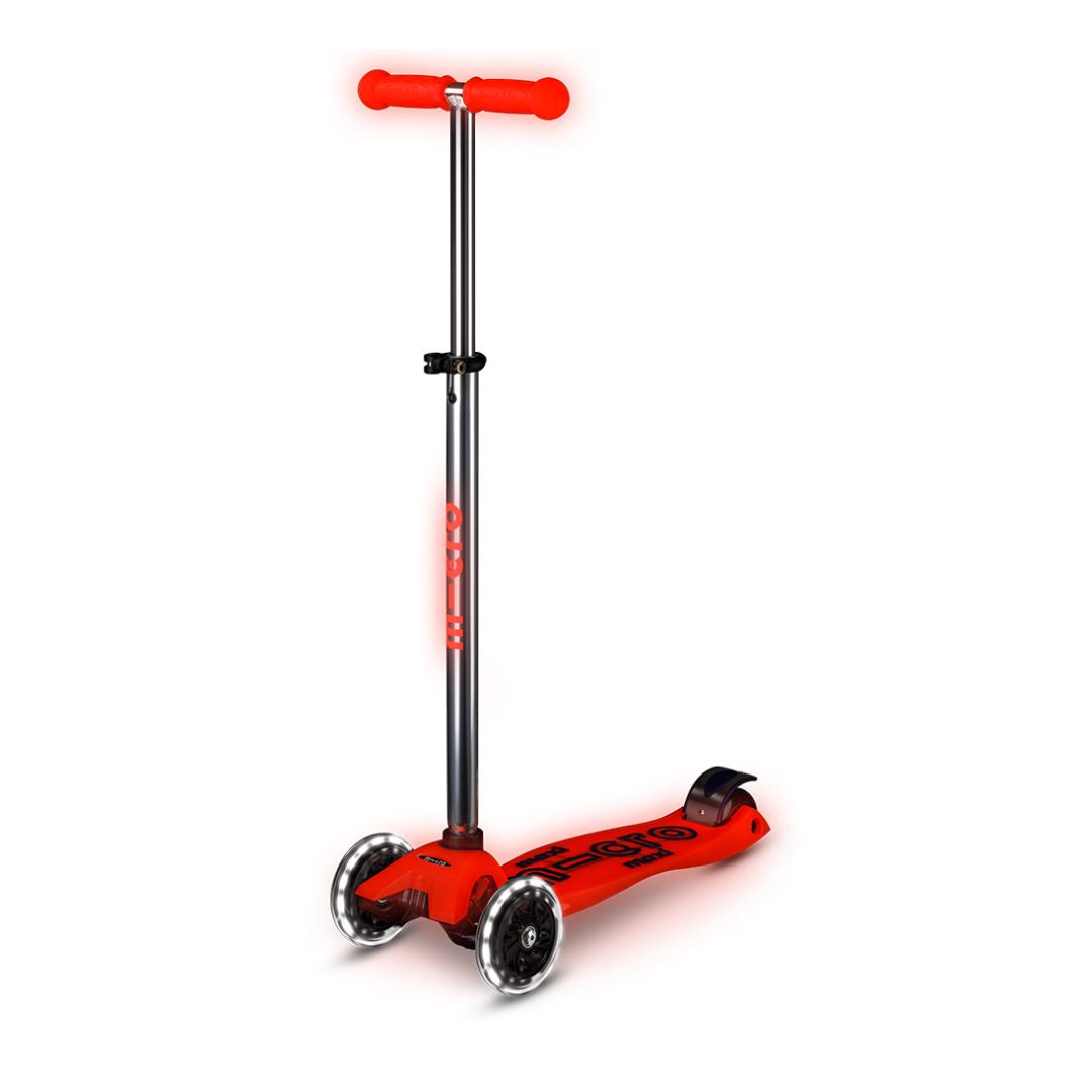 Micro Scooter Maxi Deluxe Glow LED Aura Red