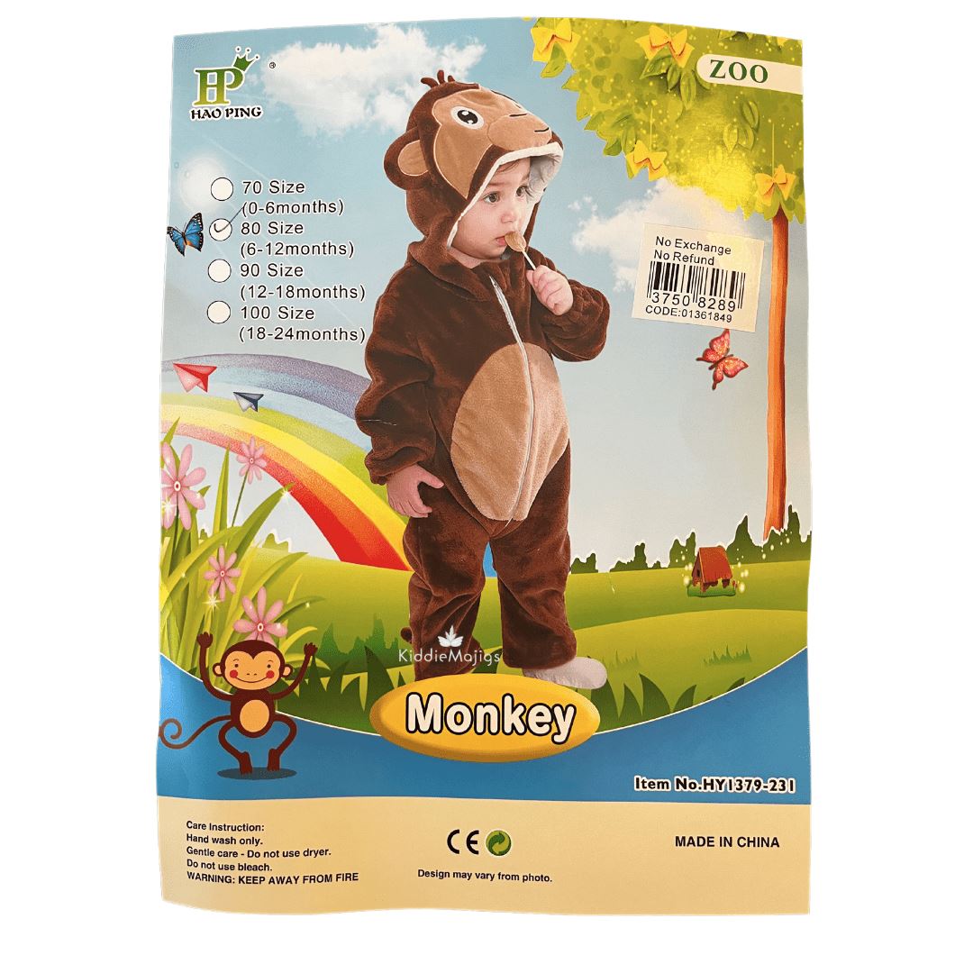 Monkey Toddler Costume 6-12 Months