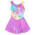 Multicolour Unicorn Leotard with Skirt and Scrunchy