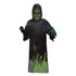 Neon Nightmare Robe glow-in-the-dark ghoul costume with green skull and hands, perfect for Halloween.