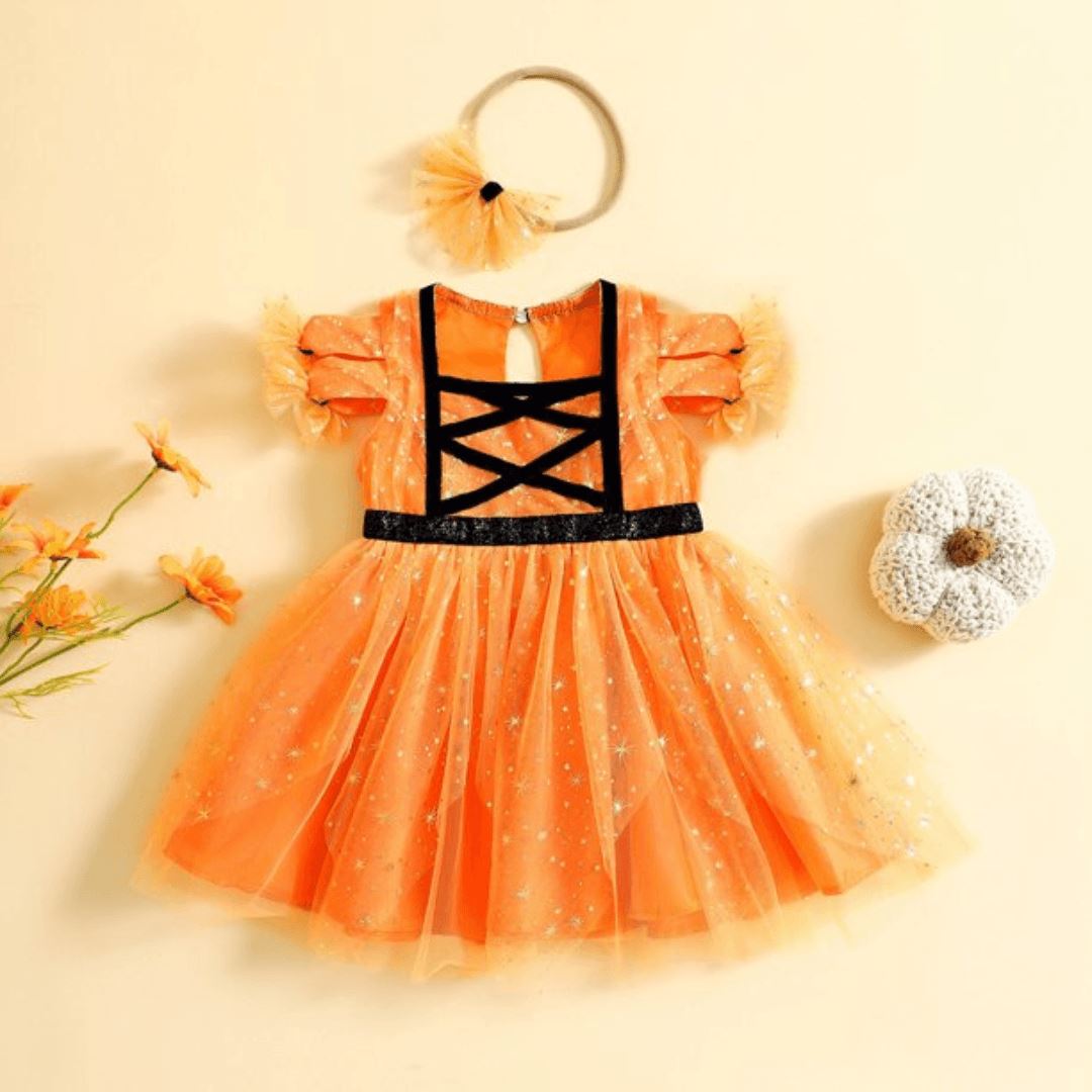 Orange Halloween Dress & Headband