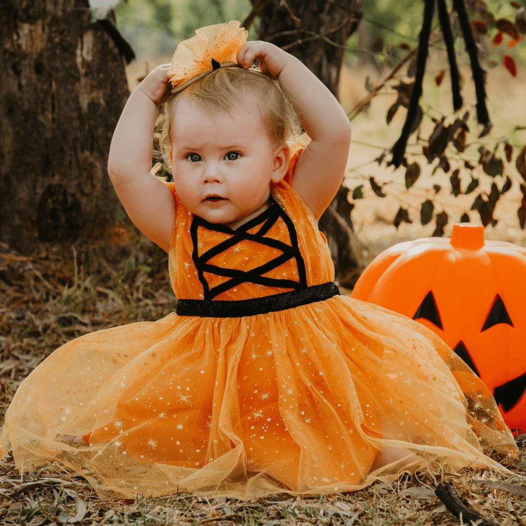 Orange Halloween Dress & Headband