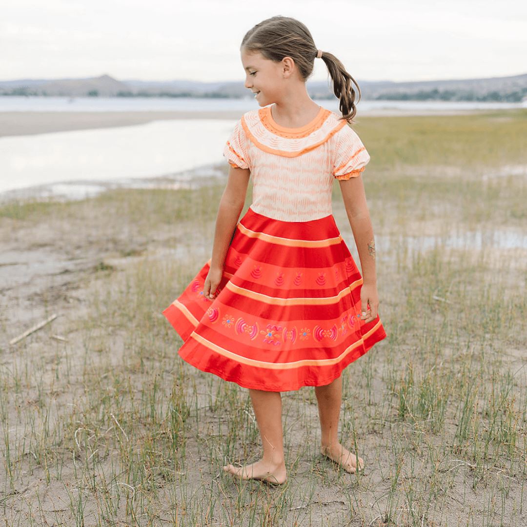 Orange & Red Magical Family Dress