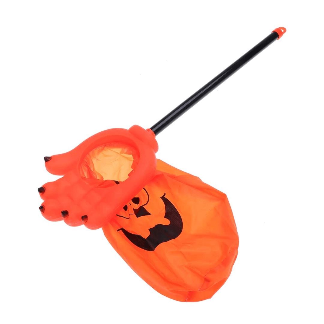 Orange Skeleton Hand + Trick Bag